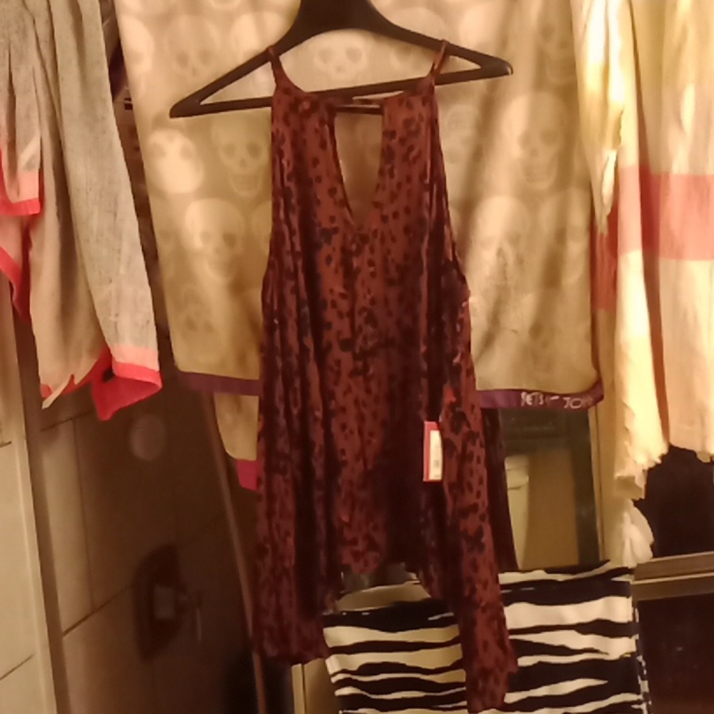 Cheetah print could shoulder blouse